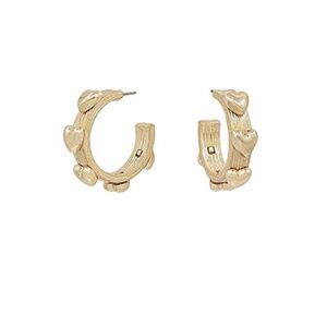 25mm Heart Station Brushed Hoops